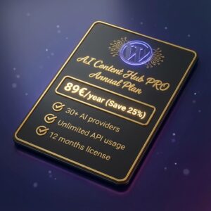 AI Content Hub PRO - Annual Subscription (12 Months)